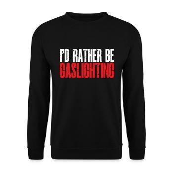 Gaslighting Gaslighter - Unisex Pullover - Schwarz - Vorne - Alina (178cm) & Michal (187cm)