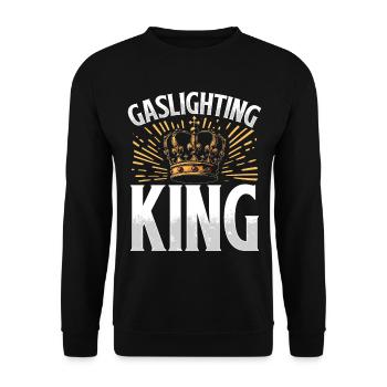 Gaslighting Gaslighter - Unisex Pullover - Schwarz - Vorne - Alina (178cm) & Michal (187cm)