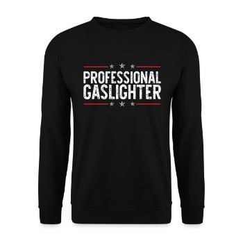 Gaslighting Gaslighter - Unisex Pullover - Schwarz - Vorne - Alina (178cm) & Michal (187cm)