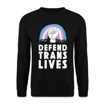 Transgender Trans LGBT Pride - Unisex Pullover - Schwarz - Vorne - Alina (178cm) & Michal (187cm)