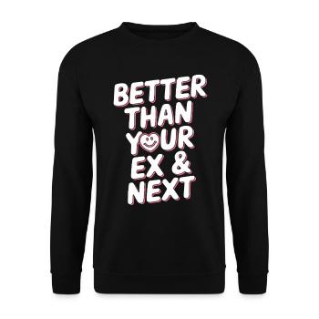 Better Than Your Ex & Next Breakup Single Party - Unisex Sweatshirt - black - Front - Alina (178cm) & Michal (187cm)