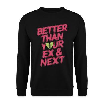Better Than Your Ex & Next Breakup Single Party - Unisex Sweatshirt - black - Front - Alina (178cm) & Michal (187cm)