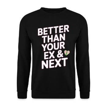 Better Than Your Ex & Next Breakup Single Party - Unisex Sweatshirt - black - Front - Alina (178cm) & Michal (187cm)
