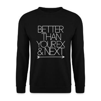 Better Than Your Ex & Next Breakup Single Party - Unisex Sweatshirt - black - Front - Alina (178cm) & Michal (187cm)
