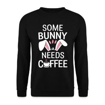 Café Pâques Dicton Café Lapin de Pâques - Sweat-shirt Unisexe - noir - Devant - Alina (178cm) & Michal (187cm)