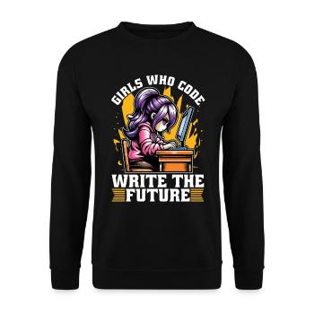 Les codeuses qui codent écrivent le futur développeur - Sweat-shirt Unisexe - noir - Devant - Alina (178cm) & Michal (187cm)