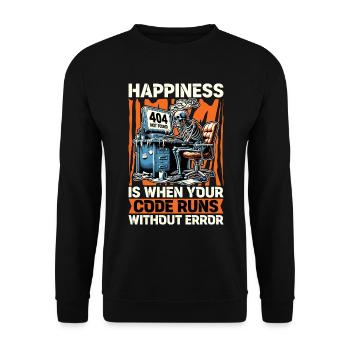 Coder Happiness Is When Your Code Runs Developer - Unisex Pullover - Schwarz - Vorne - Alina (178cm) & Michal (187cm)