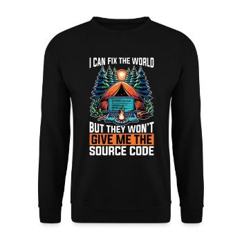 Coder I Can Fix The World Web Developer Coders - Unisex Pullover - Schwarz - Vorne - Alina (178cm) & Michal (187cm)