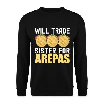 Venezolanische Arepas - Unisex Pullover - Schwarz - Vorne - Alina (178cm) & Michal (187cm)