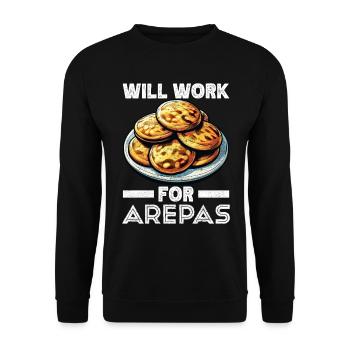 Venezolanische Arepas - Unisex Pullover - Schwarz - Vorne - Alina (178cm) & Michal (187cm)