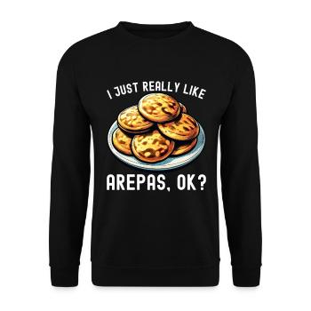 Venezuelan Arepas - Unisex Sweatshirt - black - Front - Alina (178cm) & Michal (187cm)