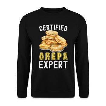 Venezolanische Arepas - Unisex Pullover - Schwarz - Vorne - Alina (178cm) & Michal (187cm)