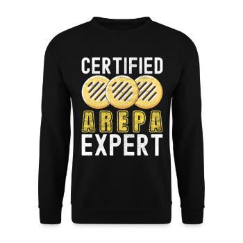 Venezolanische Arepas - Unisex Pullover - Schwarz - Vorne - Alina (178cm) & Michal (187cm)