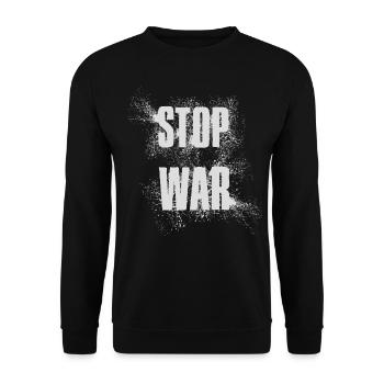 STOP WAR – NO WAR - PEACE - Unisex Sweatshirt - black - Front - Alina (178cm) & Michal (187cm)