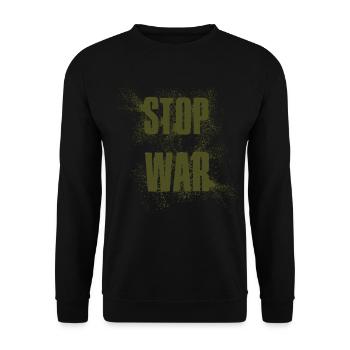 STOP WAR – NO WAR - PEACE - Unisex Sweatshirt - black - Front - Alina (178cm) & Michal (187cm)