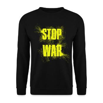 STOP WAR – NO WAR - PEACE - Unisex Sweatshirt - black - Front - Alina (178cm) & Michal (187cm)