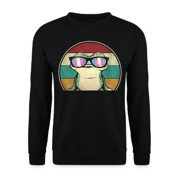 Transgender Trans LGBT Pride - Unisex Pullover - Schwarz - Vorne - Alina (178cm) & Michal (187cm)