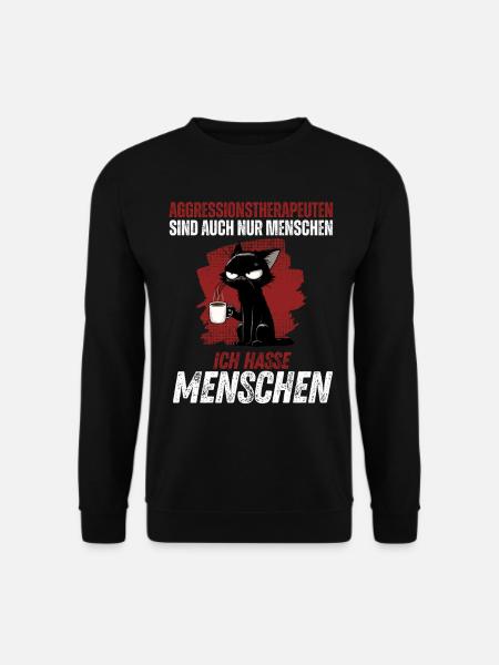Aggressionstherapeuten – Ich hasse Menschen - Unisex Pullover - Schwarz