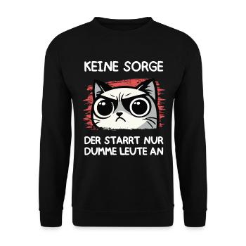 Grumpy Blick – Der starrt nur dumme Leute an - Unisex Pullover - Schwarz - Vorne - Alina (178cm) & Michal (187cm)