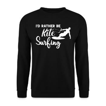 Funny Kiteboarding - I'd Rather be Kitesurfing - Unisex Sweatshirt - black - Front - Alina (178cm) & Michal (187cm)