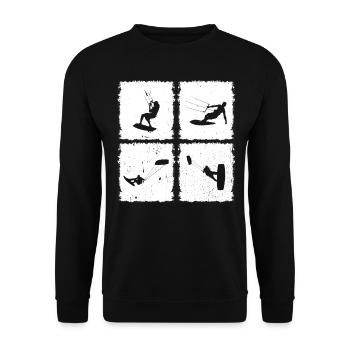 Kitesurfing Silhouette Kiteboarding Kitesurfer - Unisex Pullover - Schwarz - Vorne - Alina (178cm) & Michal (187cm)