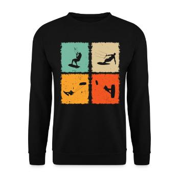 Kitesurfing Silhouette Kitesurfer Kiteboarding - Unisex Pullover - Schwarz - Vorne - Alina (178cm) & Michal (187cm)