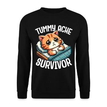 Stomach Pain Survivor Stomach Pain - Unisex Sweatshirt - black - Front - Alina (178cm) & Michal (187cm)