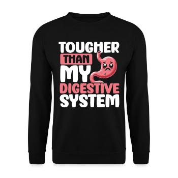 Stomach Pain Survivor Stomach Pain - Unisex Sweatshirt - black - Front - Alina (178cm) & Michal (187cm)