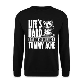 Stomach Pain Survivor Stomach Pain - Unisex Sweatshirt - black - Front - Alina (178cm) & Michal (187cm)