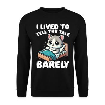 Stomach Pain Survivor Stomach Pain - Unisex Sweatshirt - black - Front - Alina (178cm) & Michal (187cm)