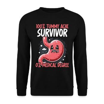 Stomach Pain Survivor Stomach Pain - Unisex Sweatshirt - black - Front - Alina (178cm) & Michal (187cm)