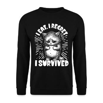 Stomach Pain Survivor Stomach Pain - Unisex Sweatshirt - black - Front - Alina (178cm) & Michal (187cm)