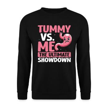 Stomach Pain Survivor Stomach Pain - Unisex Sweatshirt - black - Front - Alina (178cm) & Michal (187cm)