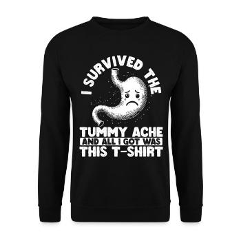 Stomach Pain Survivor Stomach Pain - Unisex Sweatshirt - black - Front - Alina (178cm) & Michal (187cm)