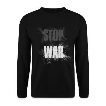 STOP WAR – NO WAR - PEACE - Unisex Sweatshirt - black - Front - Alina (178cm) & Michal (187cm)