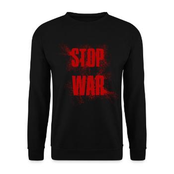 STOP WAR – NO WAR - PEACE - Unisex Sweatshirt - black - Front - Alina (178cm) & Michal (187cm)