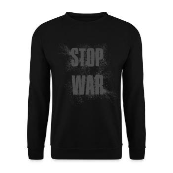 STOP WAR – NO WAR - PEACE - Unisex Sweatshirt - black - Front - Alina (178cm) & Michal (187cm)