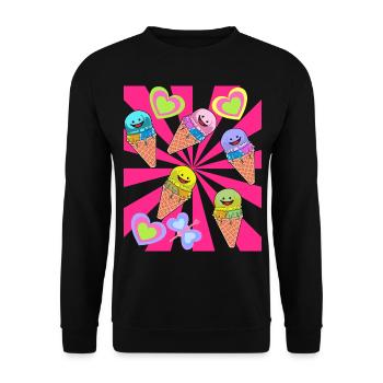 Cream Cream Retro 80s 90s Summer - Unisex Sweatshirt - black - Front - Alina (178cm) & Michal (187cm)