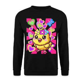 Spring Easter Chick Kids Child Baby - Unisex Sweatshirt - black - Front - Alina (178cm) & Michal (187cm)