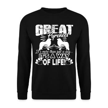 Great Pyrenees It's A Way Of Life - Unisex Sweatshirt - black - Front - Alina (178cm) & Michal (187cm)