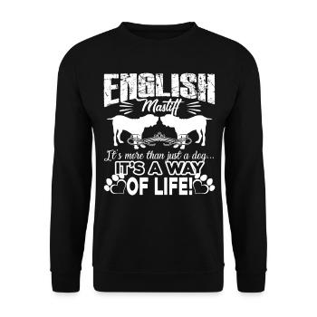 English Mastiff It's A Way Of Life - Unisex Sweatshirt - black - Front - Alina (178cm) & Michal (187cm)
