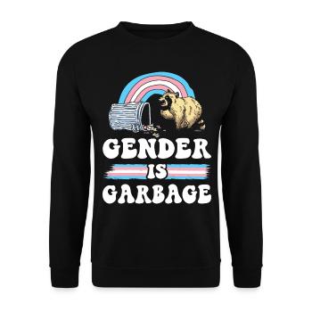 Transgender Trans LGBT Pride - Unisex Pullover - Schwarz - Vorne - Alina (178cm) & Michal (187cm)