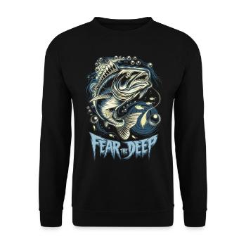 Poisson pêcheur prédateur des profondeurs - Sweat-shirt Unisexe - noir - Devant - Alina (178cm) & Michal (187cm)
