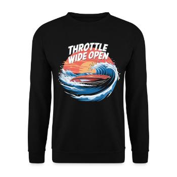Speedboat Action Shirt - Unisex Sweatshirt - black - Front - Alina (178cm) & Michal (187cm)