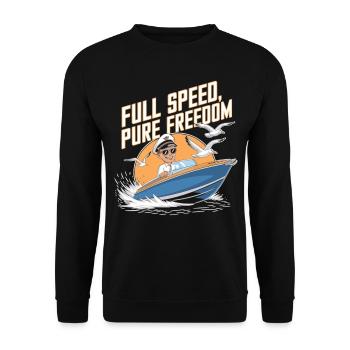 Captain Shirt Boat & Freedom - Unisex Sweatshirt - black - Front - Alina (178cm) & Michal (187cm)