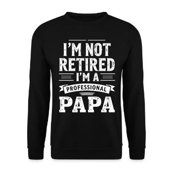 Professional Dad No Retirement Pension Pensioner - Unisex Sweatshirt - black - Front - Alina (178cm) & Michal (187cm)