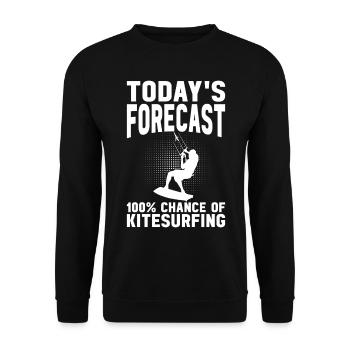 Kiteboarding - Today's forecast 100% chance of - Unisex Sweatshirt - black - Front - Alina (178cm) & Michal (187cm)
