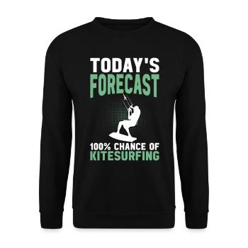 Kitesurfeur - Prévisions du jour 100 % de chances de - Sweat-shirt Unisexe - noir - Devant - Alina (178cm) & Michal (187cm)