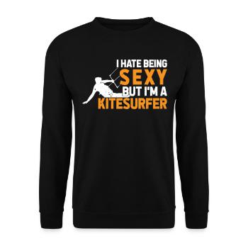 Kitesurf - Je déteste être sexy mais je suis une - Sweat-shirt Unisexe - noir - Devant - Alina (178cm) & Michal (187cm)