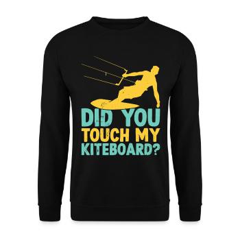 Funny Kitesurfer - Did you touch my Kiteboard - Unisex Sweatshirt - black - Front - Alina (178cm) & Michal (187cm)